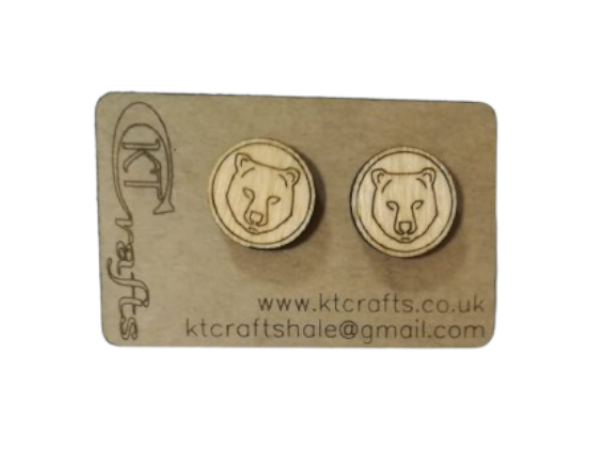 Bear Face - Stud Earring Pair